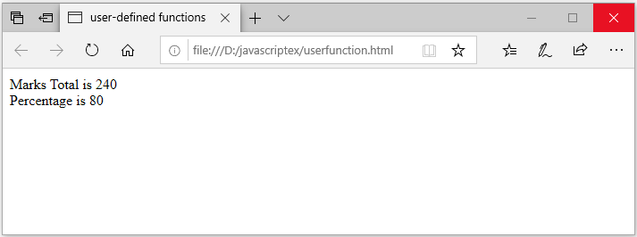 javascript user defined function example