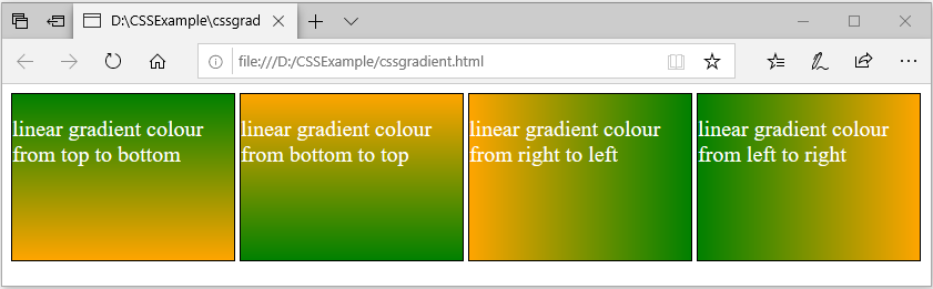 linear gradient example