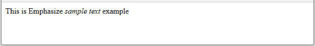 Emphasize Tag Example